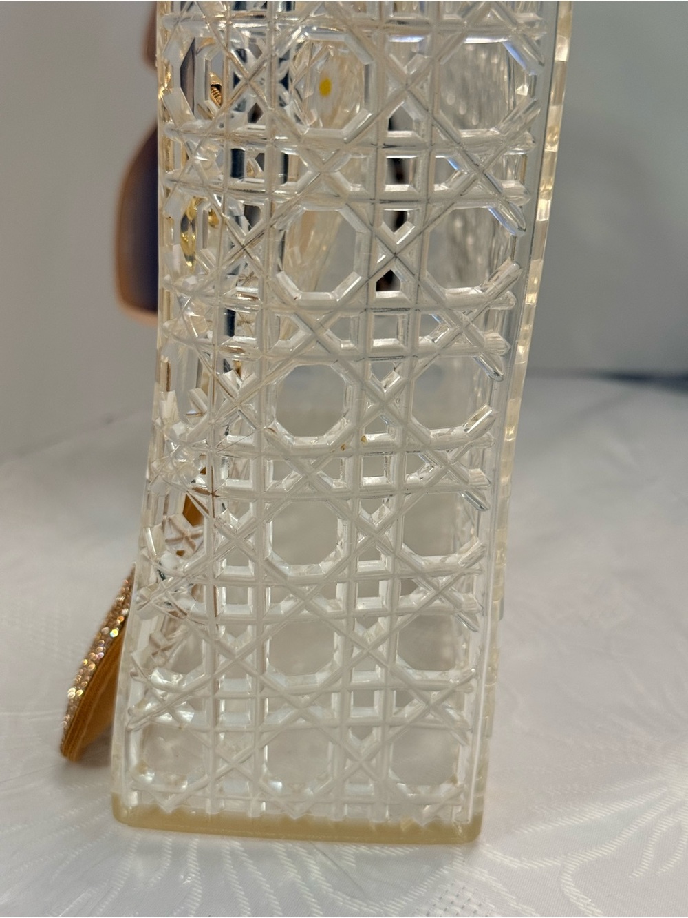 Gold Mini Jelly tote with gold wristlet and Jessica Simpson sunglasses - Picture 9 of 12
